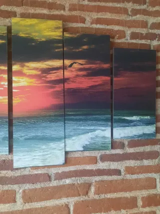 Cuadro Mar 5 Partes Madera