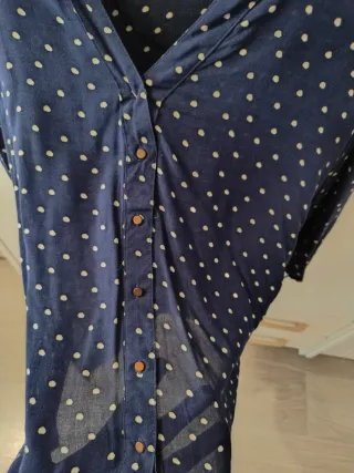 Blusa Lefties lunares azul marino talla S