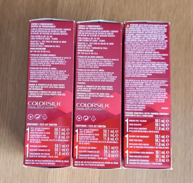 Pack 3 Tintes Revlon Colorsilk 51 Castaño Claro