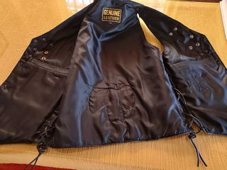 Chaleco motero cuero mujer. Talla 36.