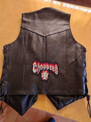 Chaleco motero cuero mujer. Talla 36.