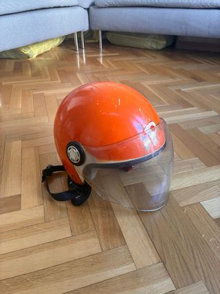 Casco Moto Vintage Naranja