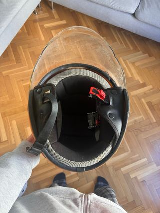 Casco Moto Vintage Naranja