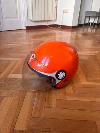 Casco Moto Vintage Naranja