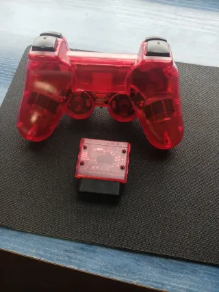 Mando PS2 Inalámbrico Rojo Transparente