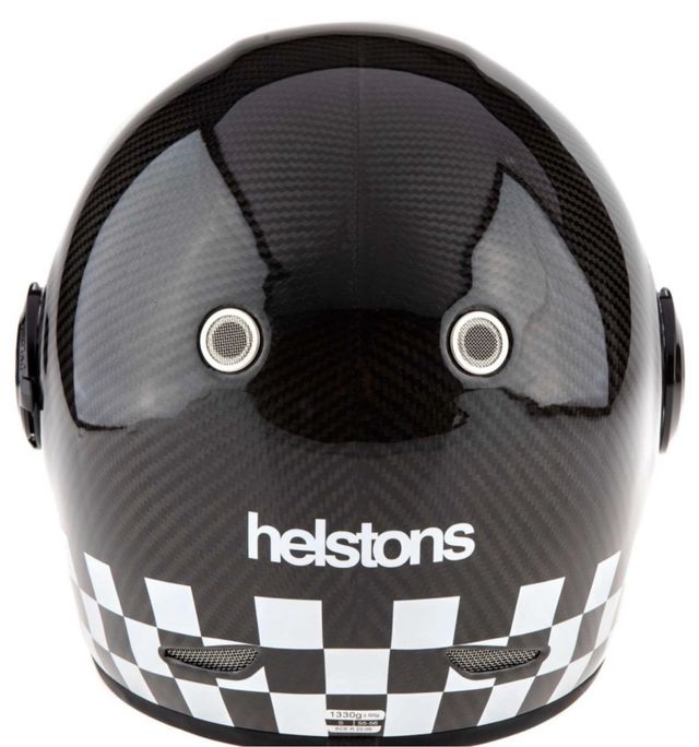 Casco 100 % carbono Helstons 71 Negro/Blanco