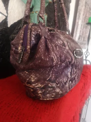 Bolso Piel Billionaire Morado/Gris