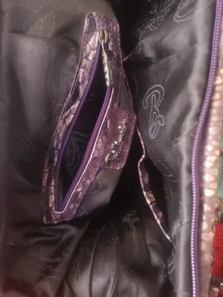 Bolso Piel Billionaire Morado/Gris