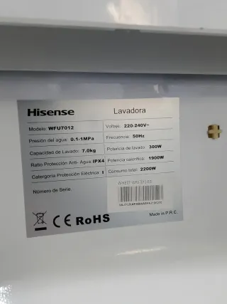 Lavadora Hisense 7kg A++