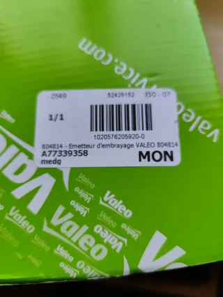 Cilindro embrague Renault nuevo Valeo.