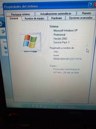 Portátil HP Pentium III Clásico Negro