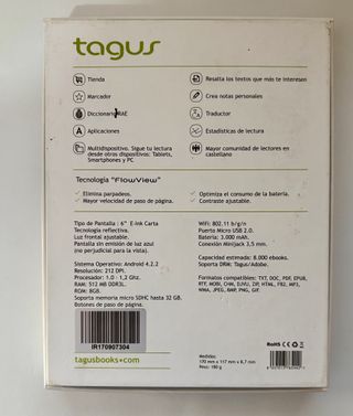 EBOOK TAGUS IRIS 6´´ PANTALLA RETROILUMINADA