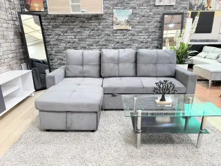 Sofá Cama Gris con Arcón en OFERTA