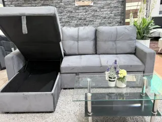 Sofá Cama Gris con Arcón en OFERTA