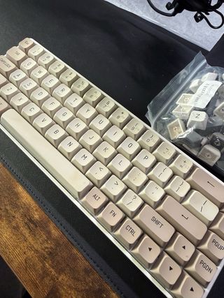 Teclado Mecánico Inalámbrico Beige/Gris