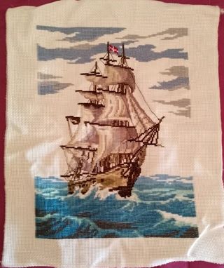 Cuadro Punto de Cruz Barco Velero