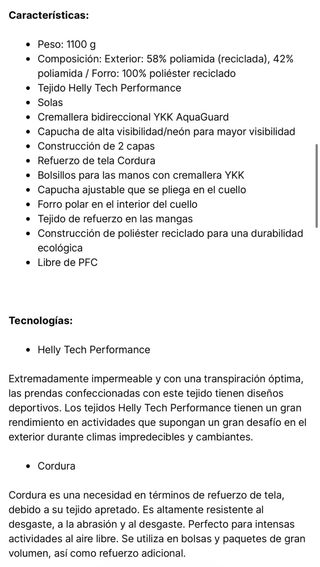 Chaqueta Helly Hansen Skagen Talla XS