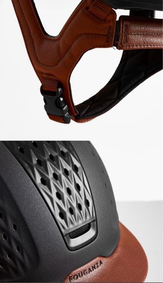 Casco de equitación negro con visera