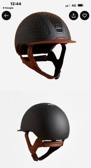 Casco de equitación negro con visera