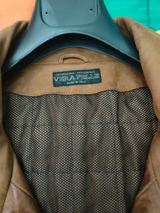 Giacca Vera Pelle Uomo Vintage Anni '90 Tg. XL