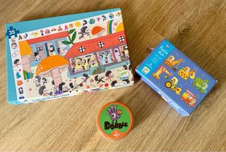Lote 3 juegos: puzzles de marca Djeco y Dobble