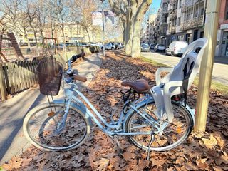 Bicicleta urbana con silla para niño