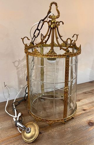 Farol colgante antiguo neoclásico francés bronce