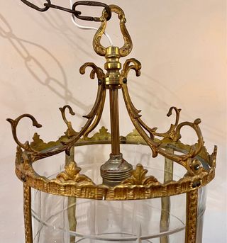 Farol colgante antiguo neoclásico francés bronce