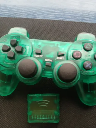 Mando Inalámbrico PS2 Transparente Verde