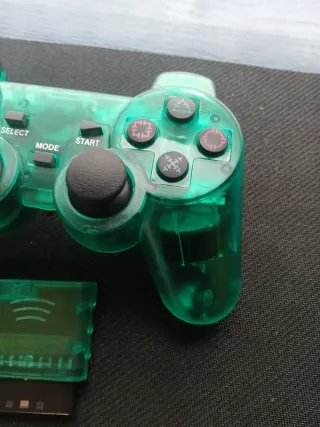 Mando Inalámbrico PS2 Transparente Verde