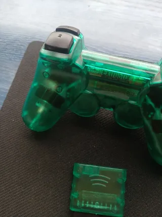 Mando Inalámbrico PS2 Transparente Verde