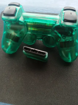 Mando Inalámbrico PS2 Transparente Verde