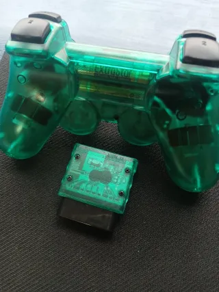 Mando Inalámbrico PS2 Transparente Verde