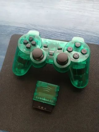 Mando Inalámbrico PS2 Transparente Verde