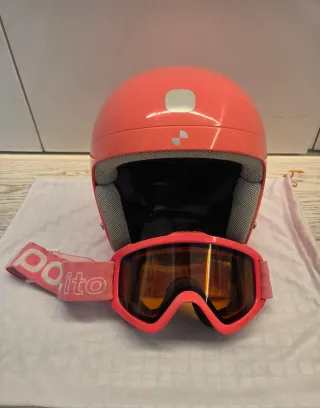 Casco POCito ski niña coral/rosa