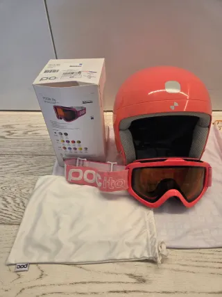 Casco POCito ski niña coral/rosa