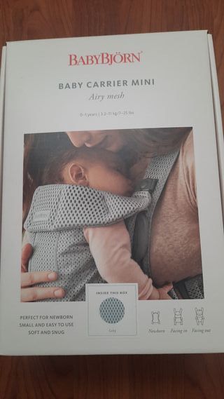 Mochila Portabebés Babybjörn Mini Gris