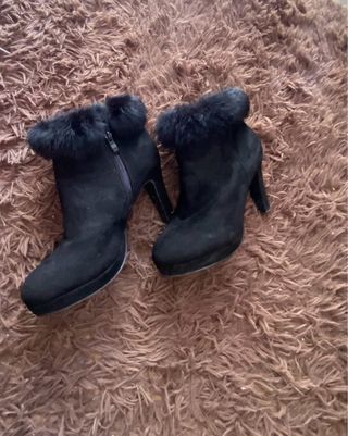 Botines tacón con pelo