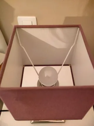 Juego 2 Lámparas Moradas Mesita Noche