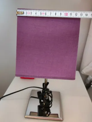 Juego 2 Lámparas Moradas Mesita Noche