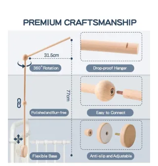 Soporte móvil madera cuna bebé