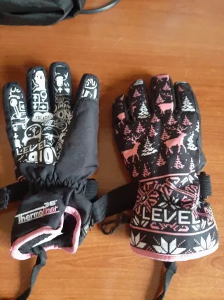 Guantes de esquí para niña. Talla 5-6 años.