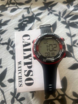 Reloj Digital Calypso Caucho Negro y Rojo