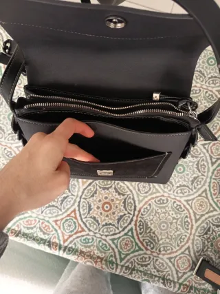Bolso Parfois Negro Piel y Ante