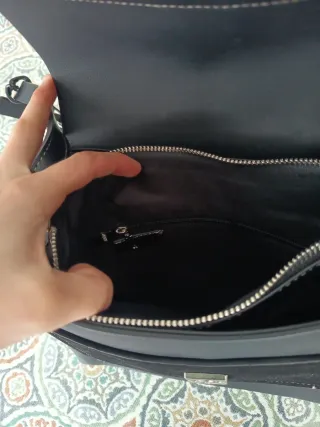 Bolso Parfois Negro Piel y Ante