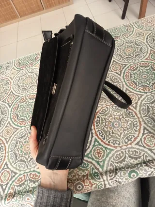 Bolso Parfois Negro Piel y Ante