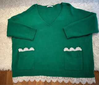 Jersey verde con puntilla de Carlota&Co