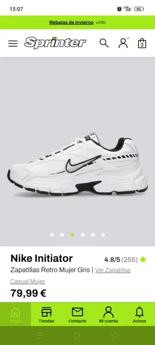 Zapatillas Nike Initiator Mujer Gris