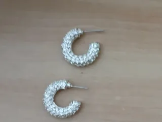 Pendientes Aro Brillantes Plateados