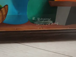 Decoracion Pintura sobre lienzo Jamaica Enmarcada